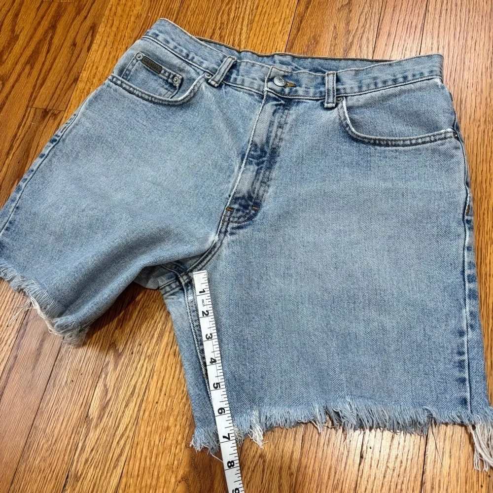 CALVIN KLEIN Vintage USA Western Men's 33 Cut-Off Light Blue Denim Jean Shorts